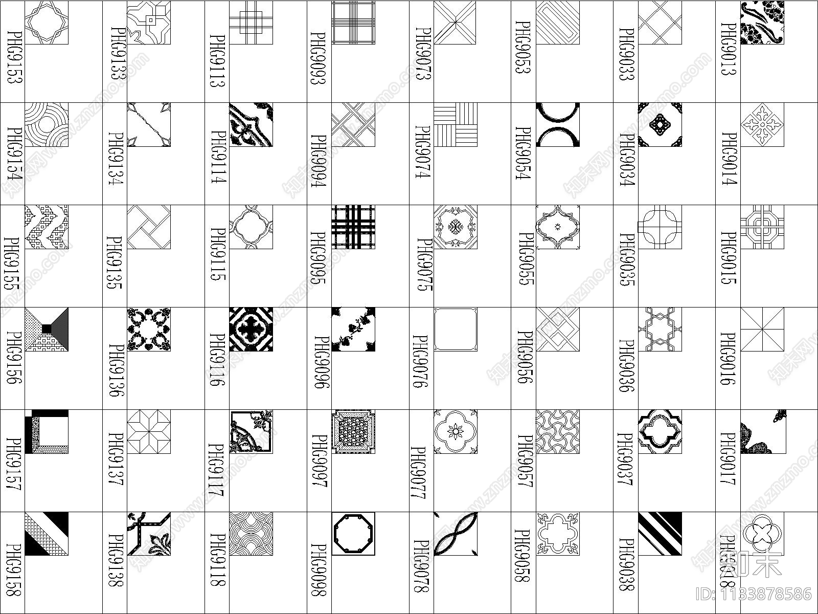 地面魔方砖施工图下载【ID:1133878586】