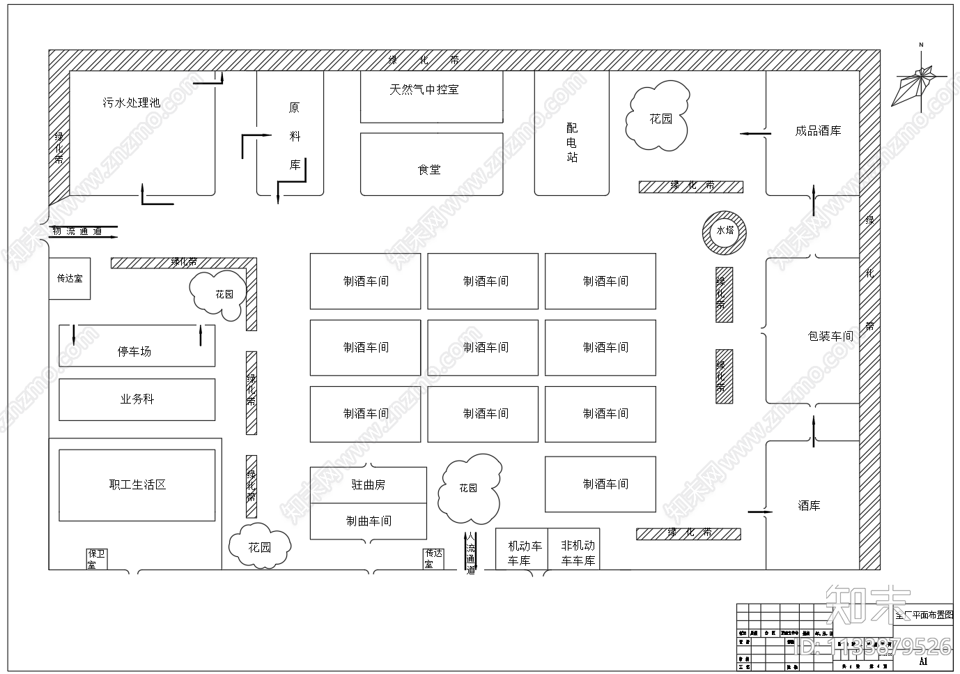 8000吨浓香型白酒厂车间工艺流程方框图带说明cad施工图下载【ID:1133879526】