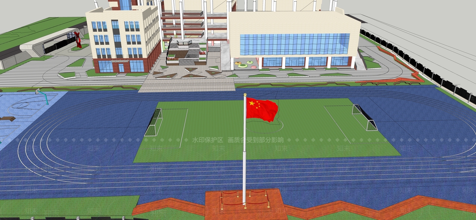 现代校园景观SU模型下载【ID:1133883522】