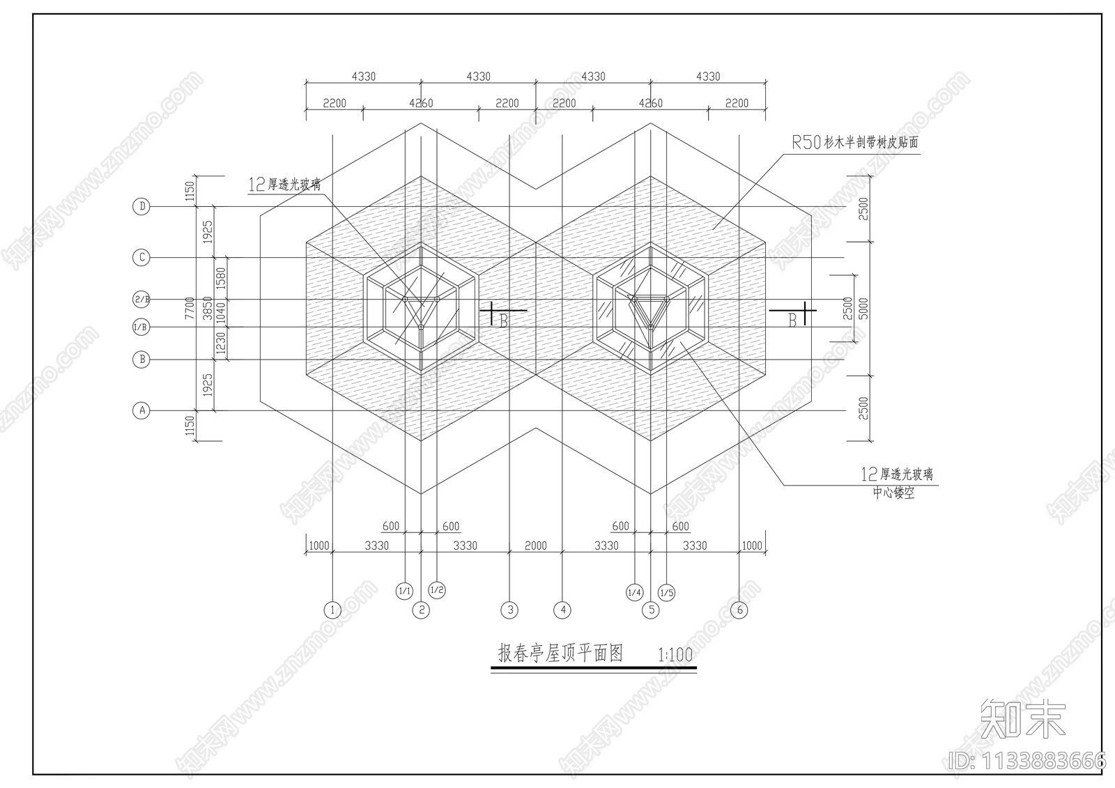 报春亭cad施工图下载【ID:1133883666】