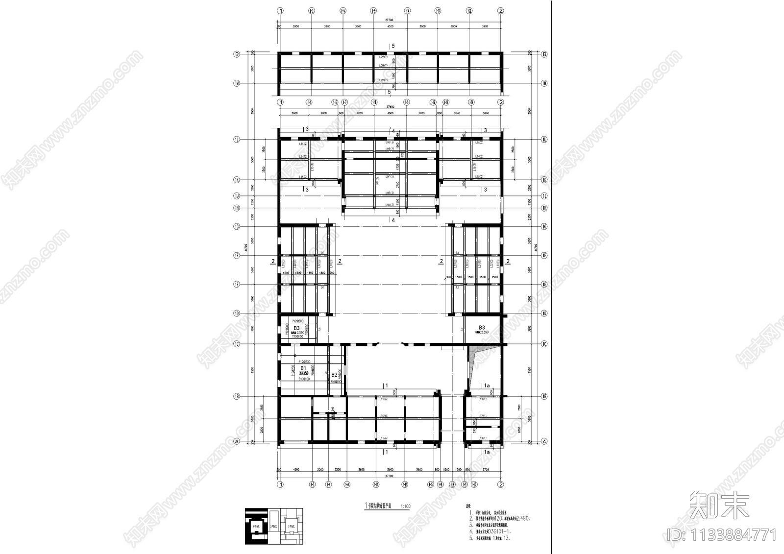 四合院结构施工图下载【ID:1133884771】