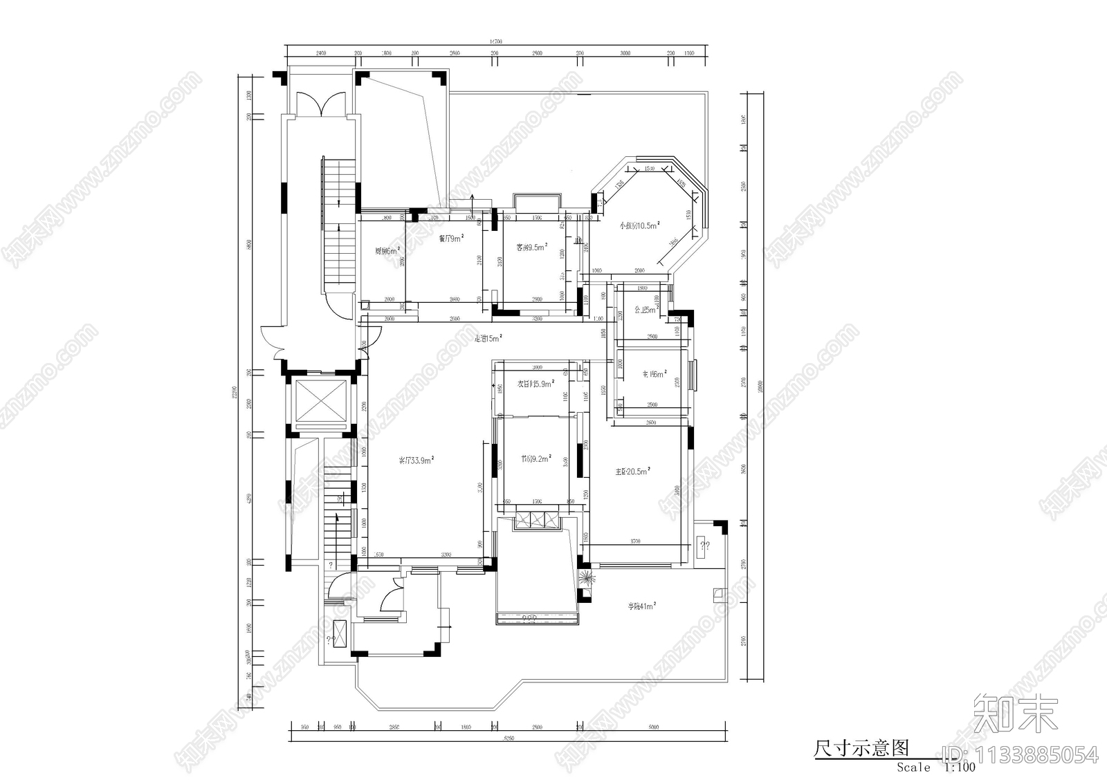 东南亚风格别墅家装cad施工图下载【ID:1133885054】