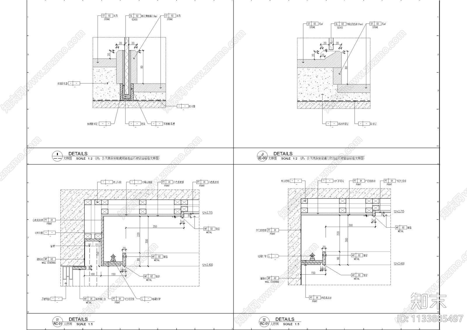 中式200㎡万悦湾大平层cad施工图下载【ID:1133885497】