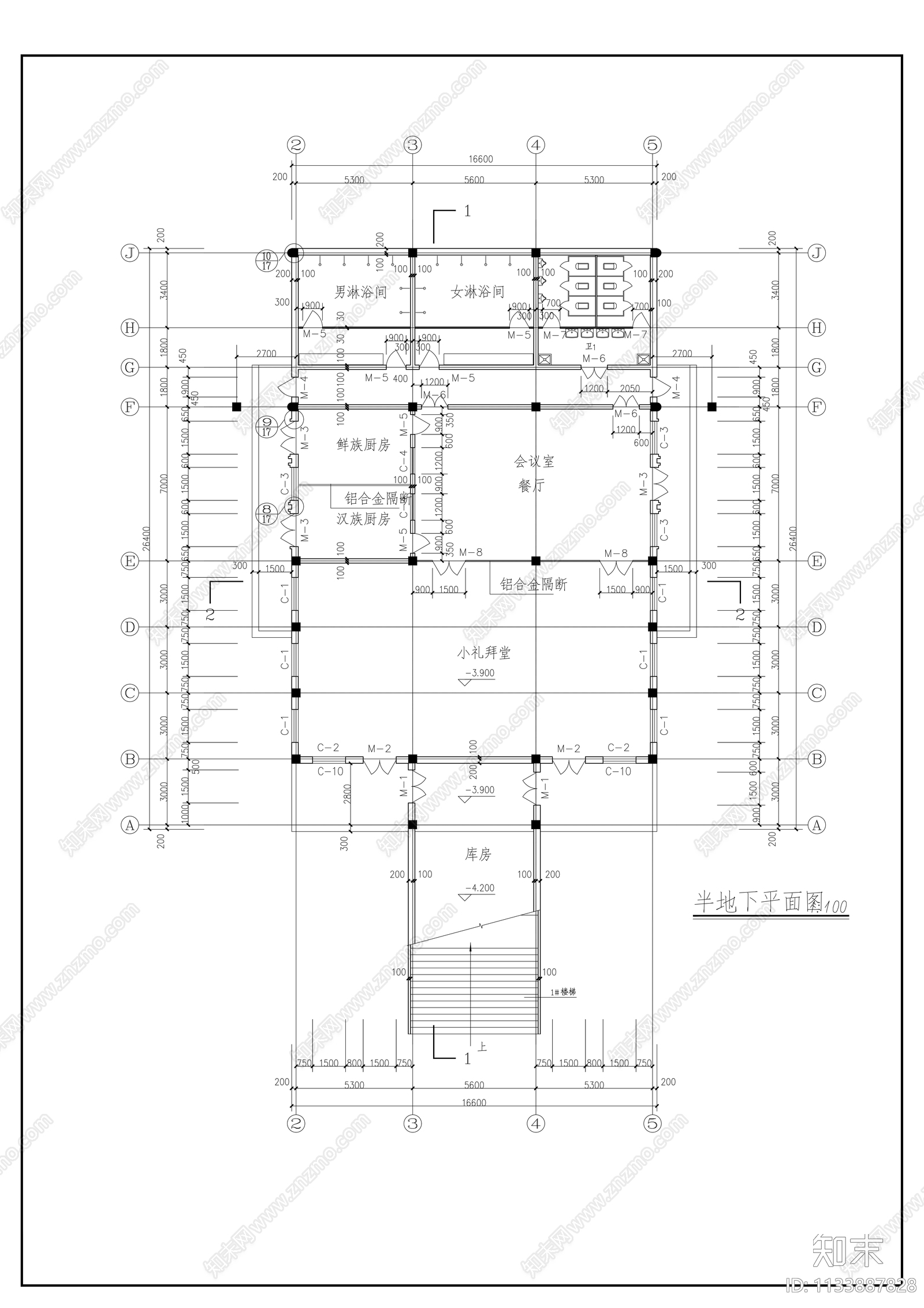 基督教会全套建筑cad施工图下载【ID:1133887828】