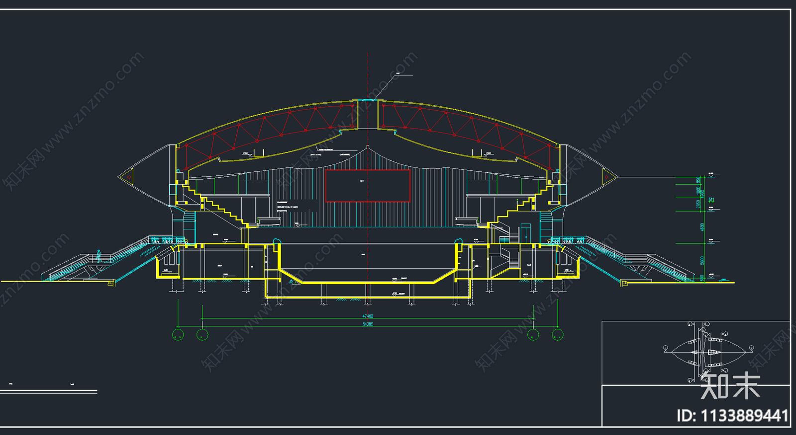 72套体育馆体育场建筑设计平面图施工图下载【ID:1133889441】