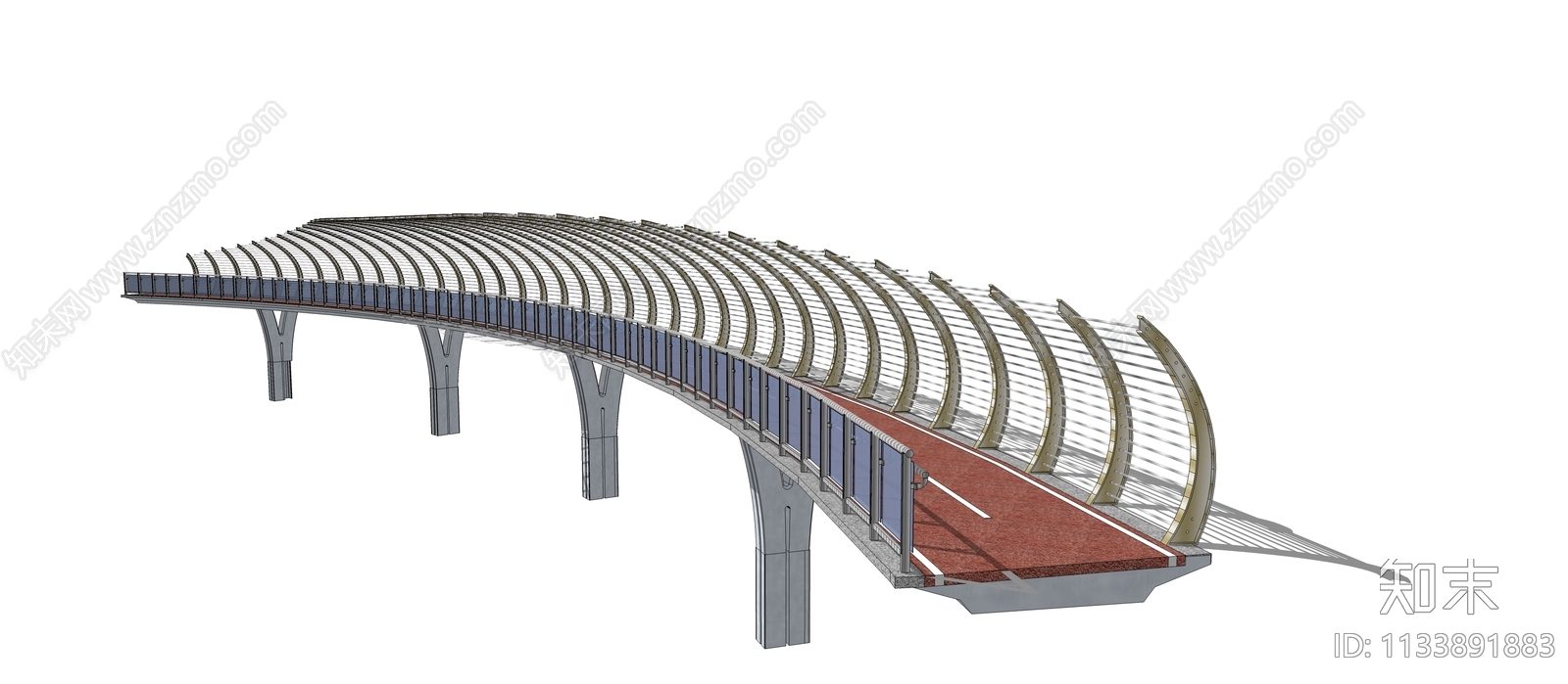现代景观桥SU模型下载【ID:1133891883】