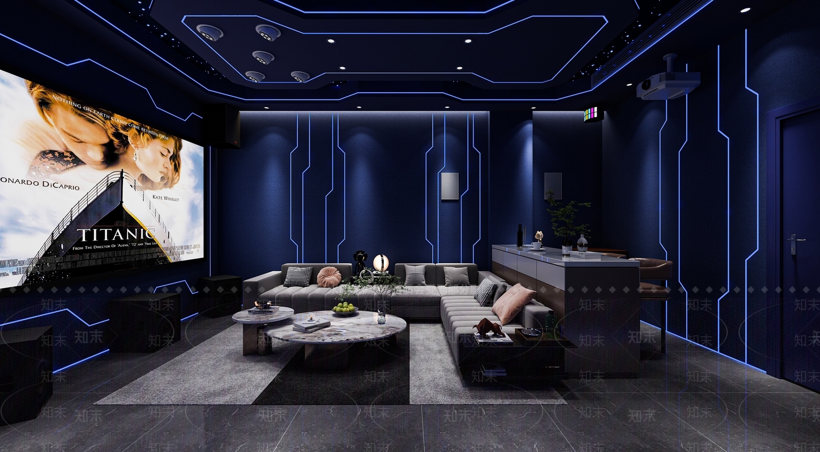 现代影音室3D模型下载【ID:1133895563】