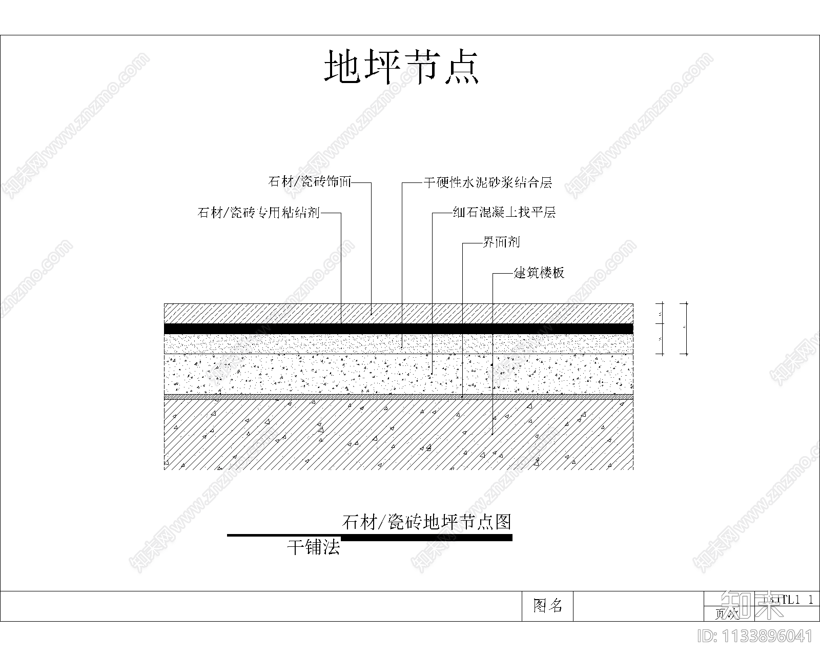 地坪节点cad施工图下载【ID:1133896041】