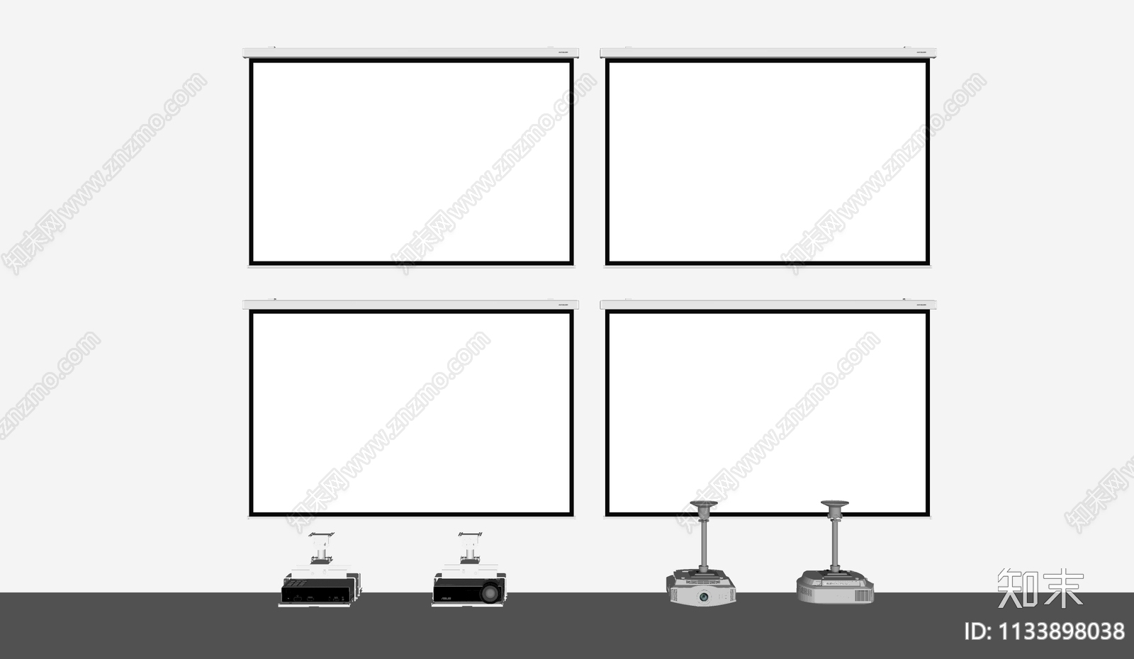 投影幕布SU模型下载【ID:1133898038】
