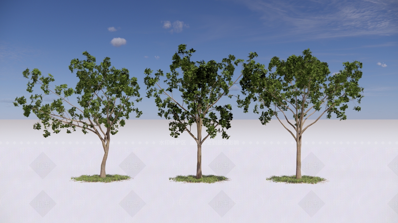 法桐景观树SU模型下载【ID:1133898794】