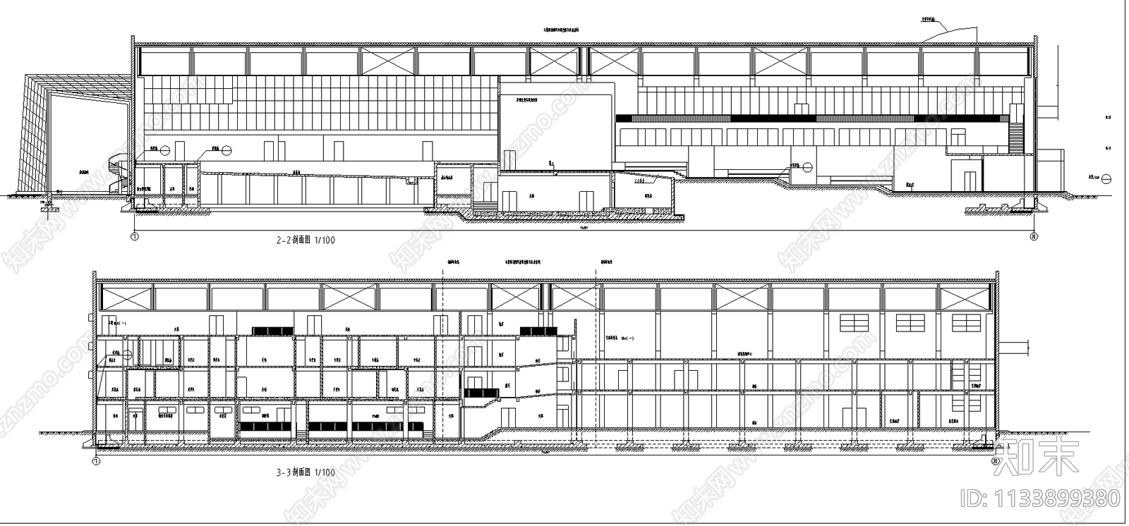 中海会所建筑cad施工图下载【ID:1133899380】