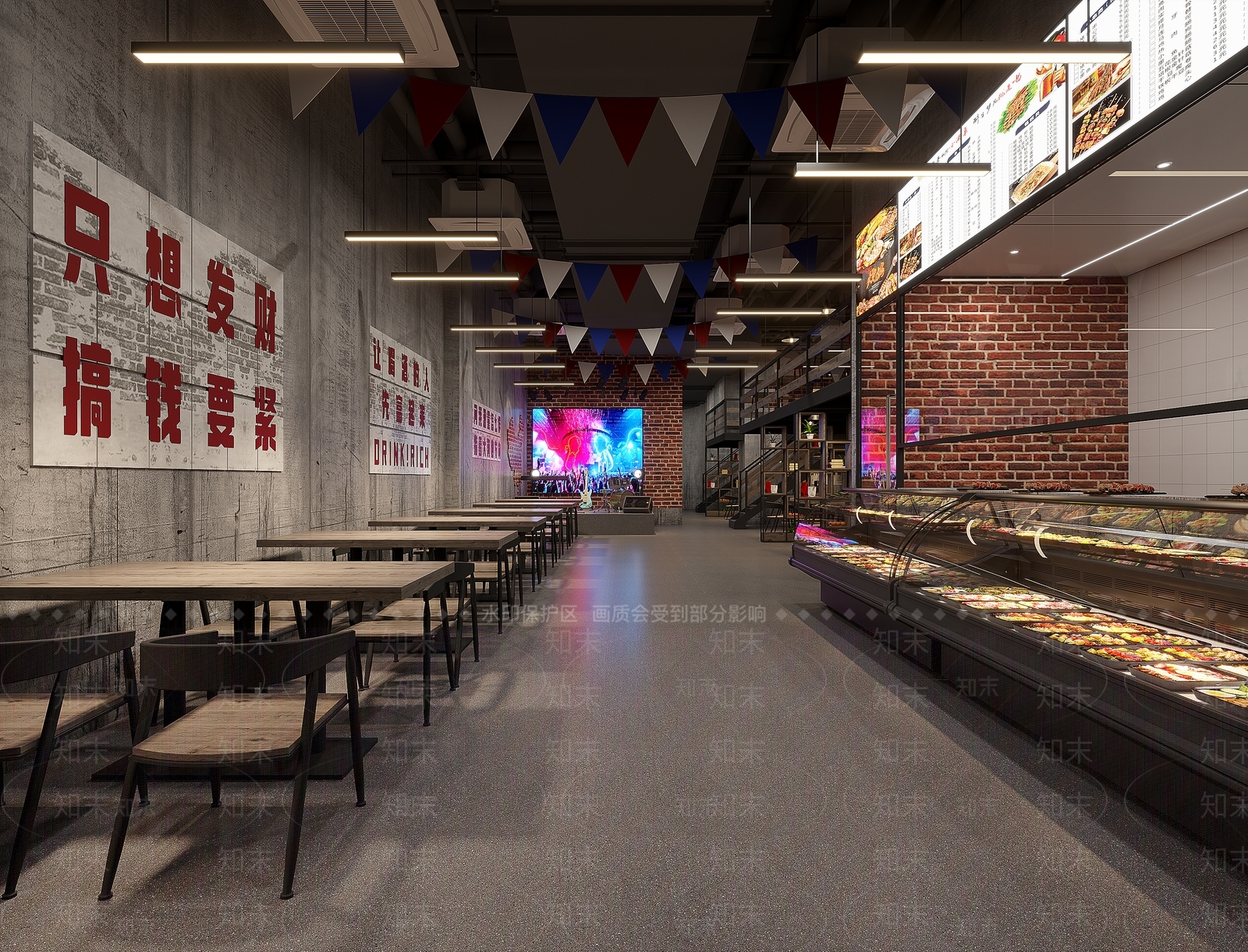 工业风烧烤店3D模型下载【ID:1133910161】