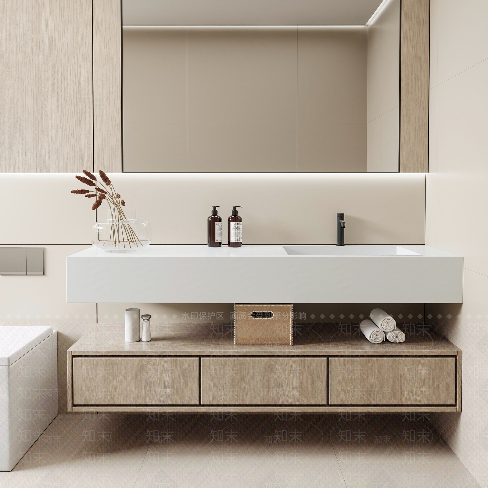 现代洗手台SU模型下载【ID:1133910188】