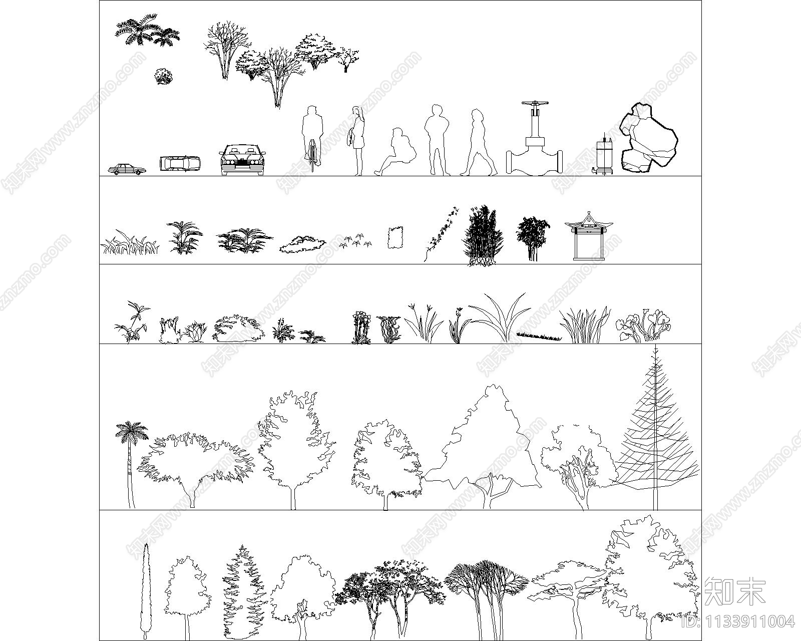 最全植物CAD图库cad施工图下载【ID:1133911004】