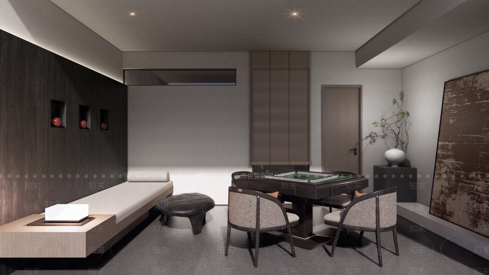 现代棋牌室SU模型下载【ID:1135654678】
