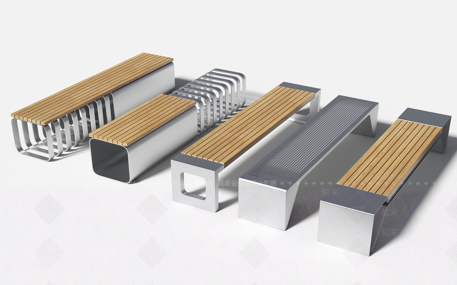 现代不锈钢户外椅3D模型下载【ID:1133911967】