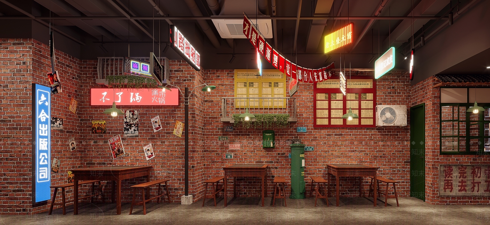工业风串串火锅店3D模型下载【ID:1133912279】
