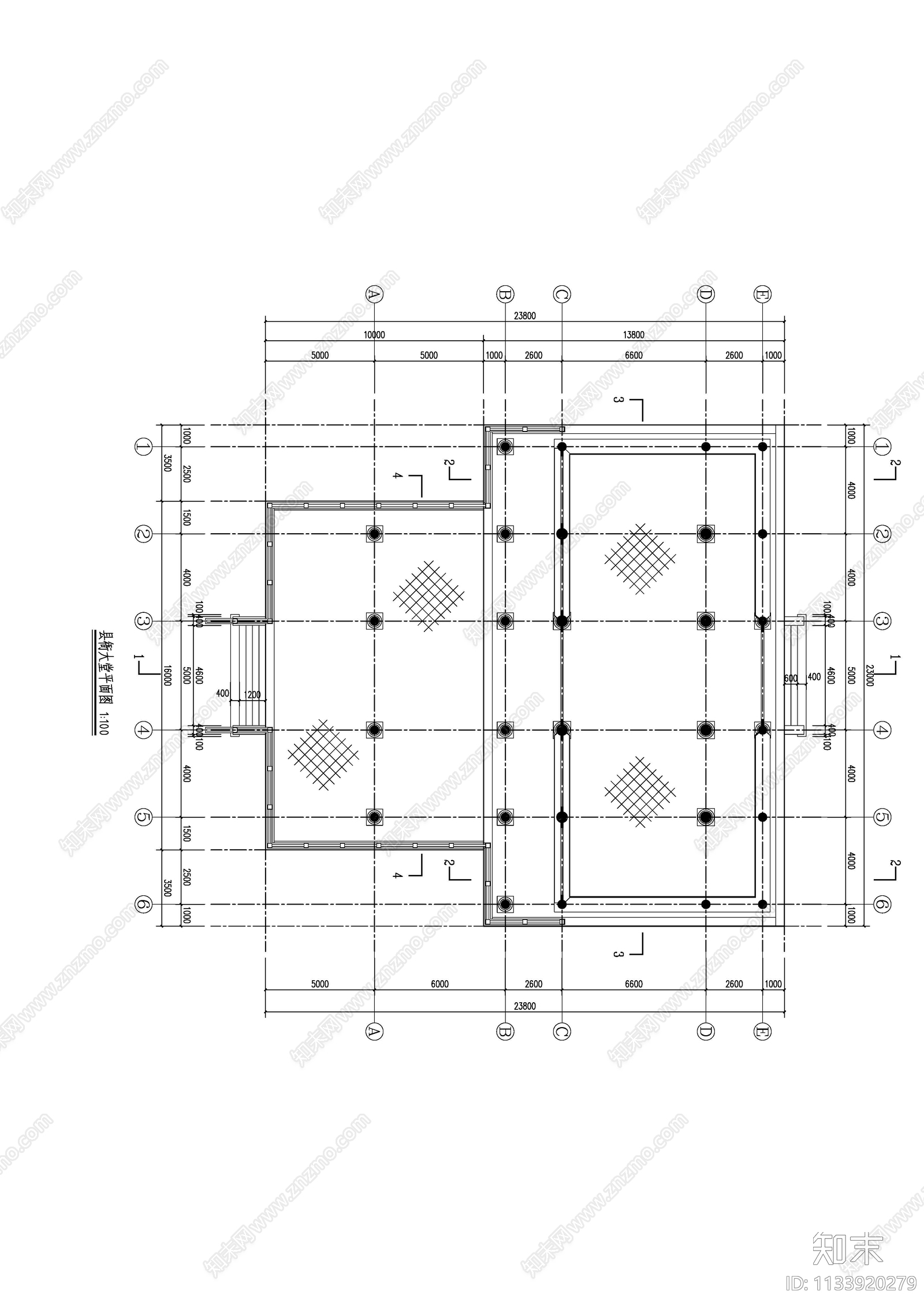 县衙单体建筑施工图下载【ID:1133920279】