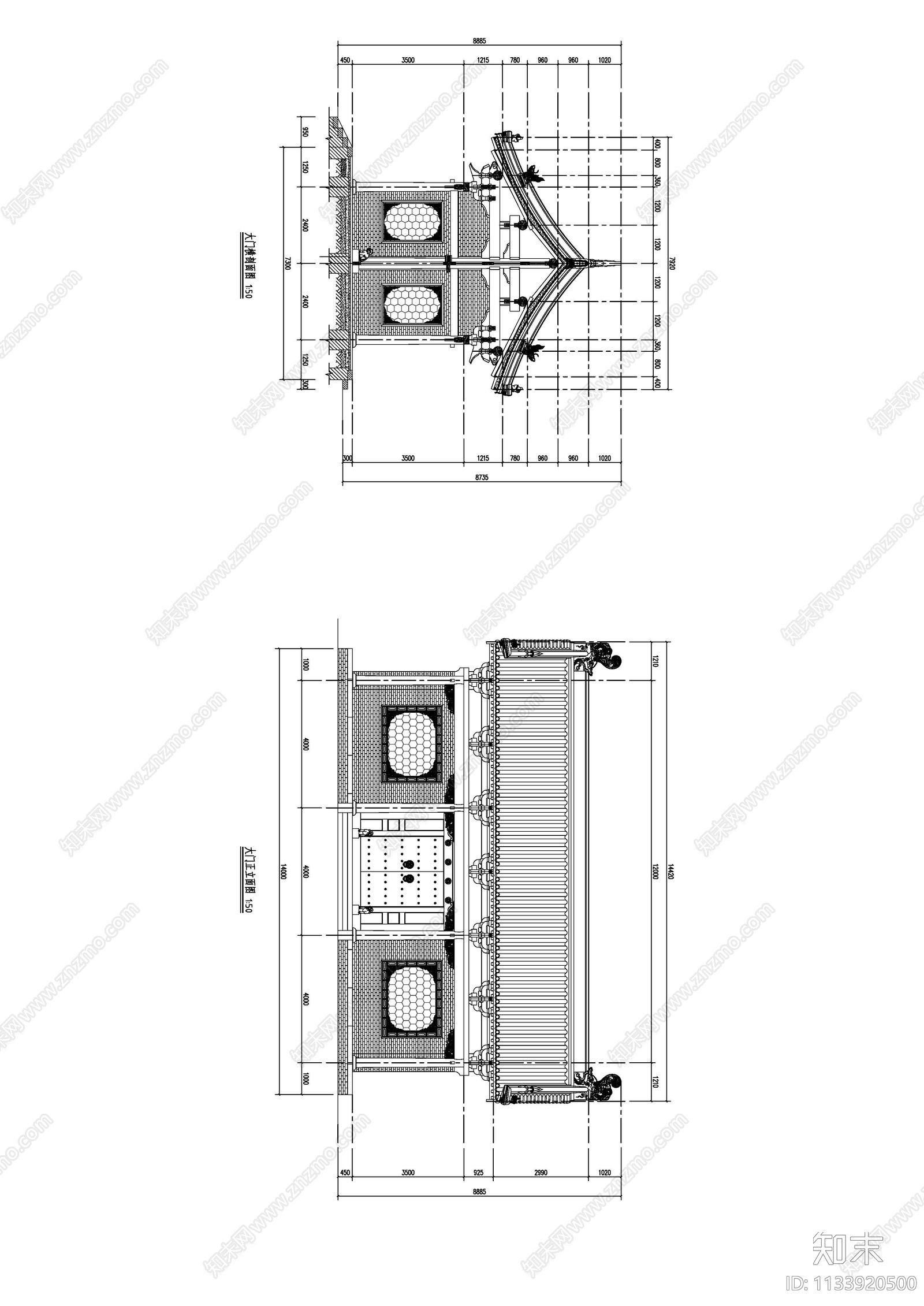 单体古建筑施工图下载【ID:1133920500】