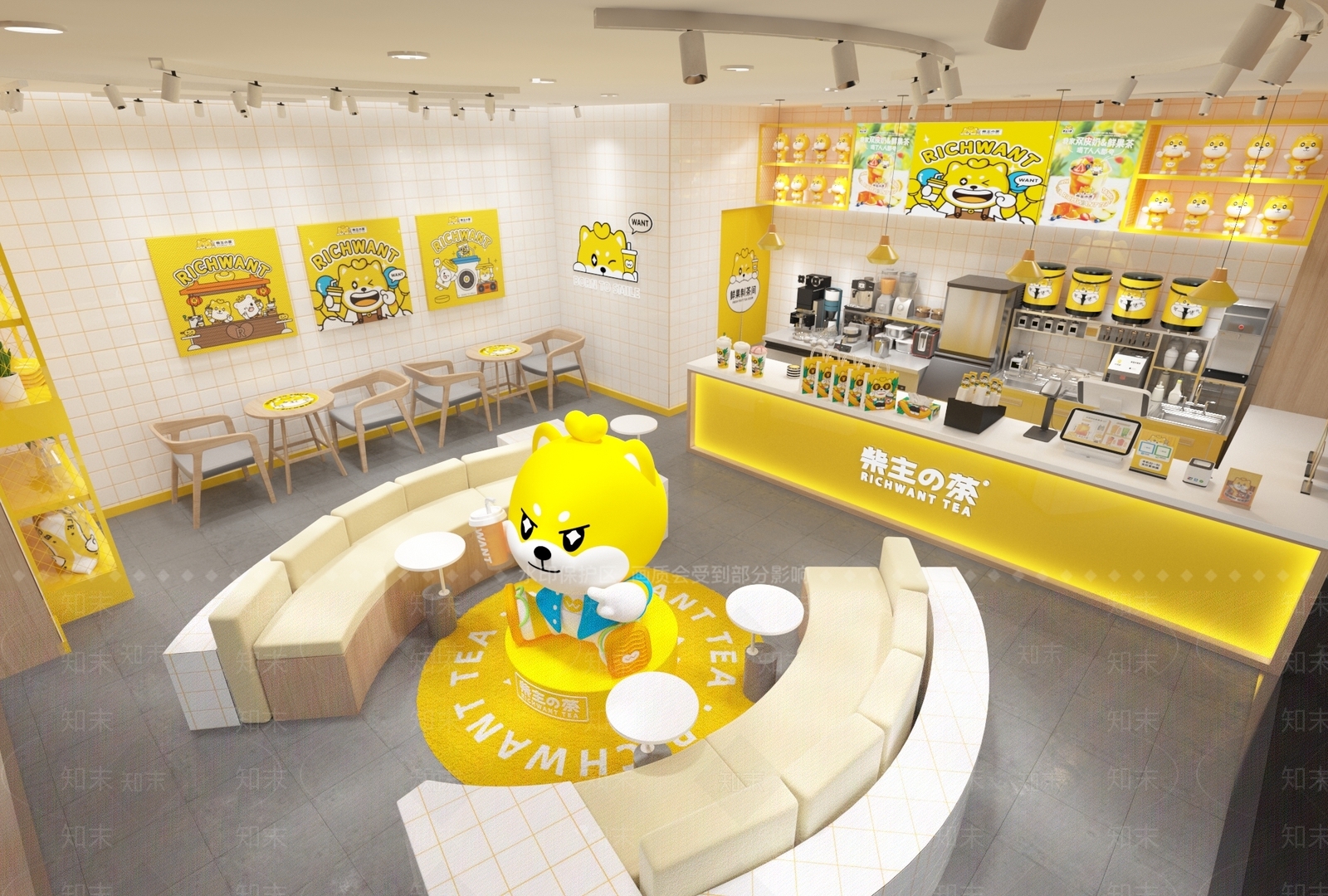 现代奶茶店3D模型下载【ID:1133921009】