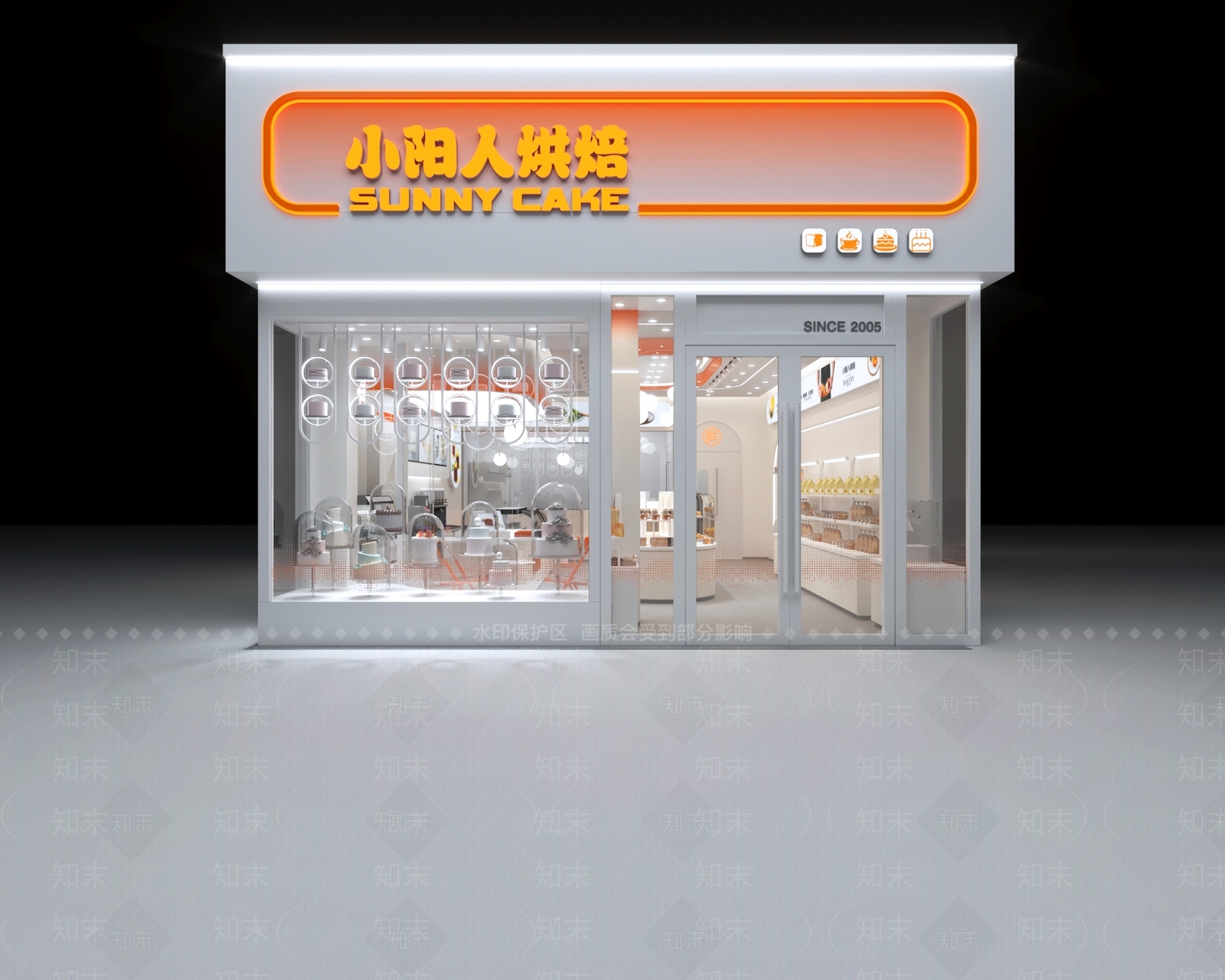 现代西点甜品烘焙面包店3D模型下载【ID:1133921962】