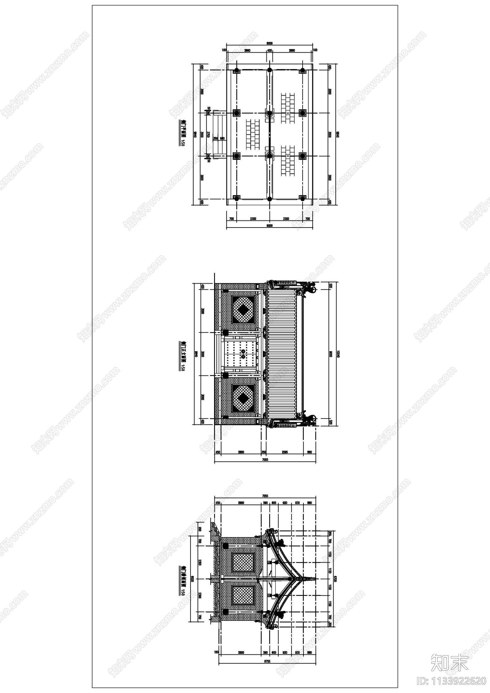古建筑cad施工图下载【ID:1133922620】