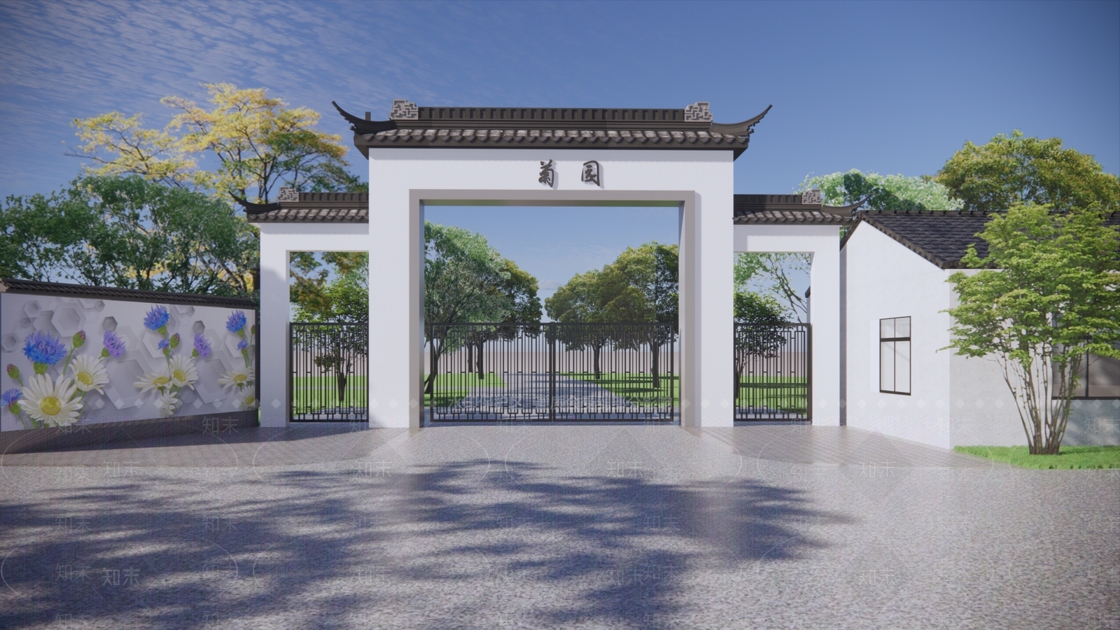 新中式徽派牌坊牌楼SU模型下载【ID:1133924320】