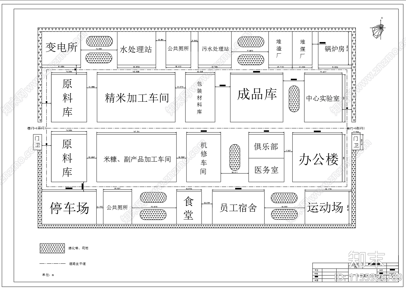 绿色大米食品工厂精米生产车间工艺流程图cad施工图下载【ID:1133926789】