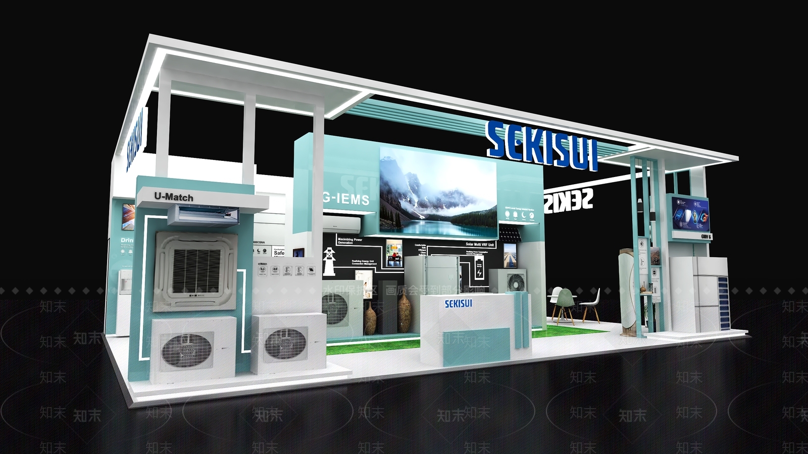 现代电器展位3D模型下载【ID:1133927449】