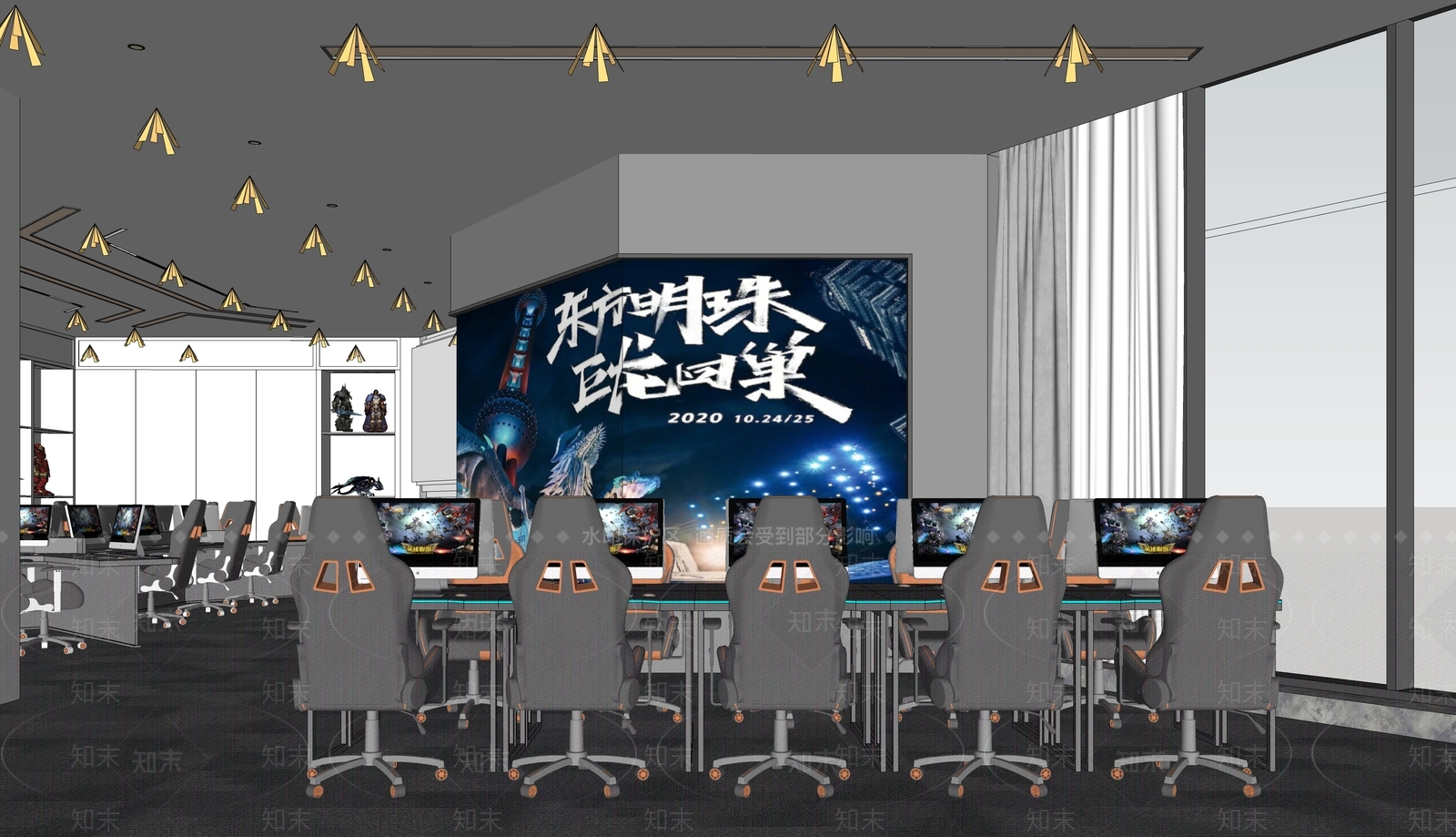 现代网咖SU模型下载【ID:1133930386】