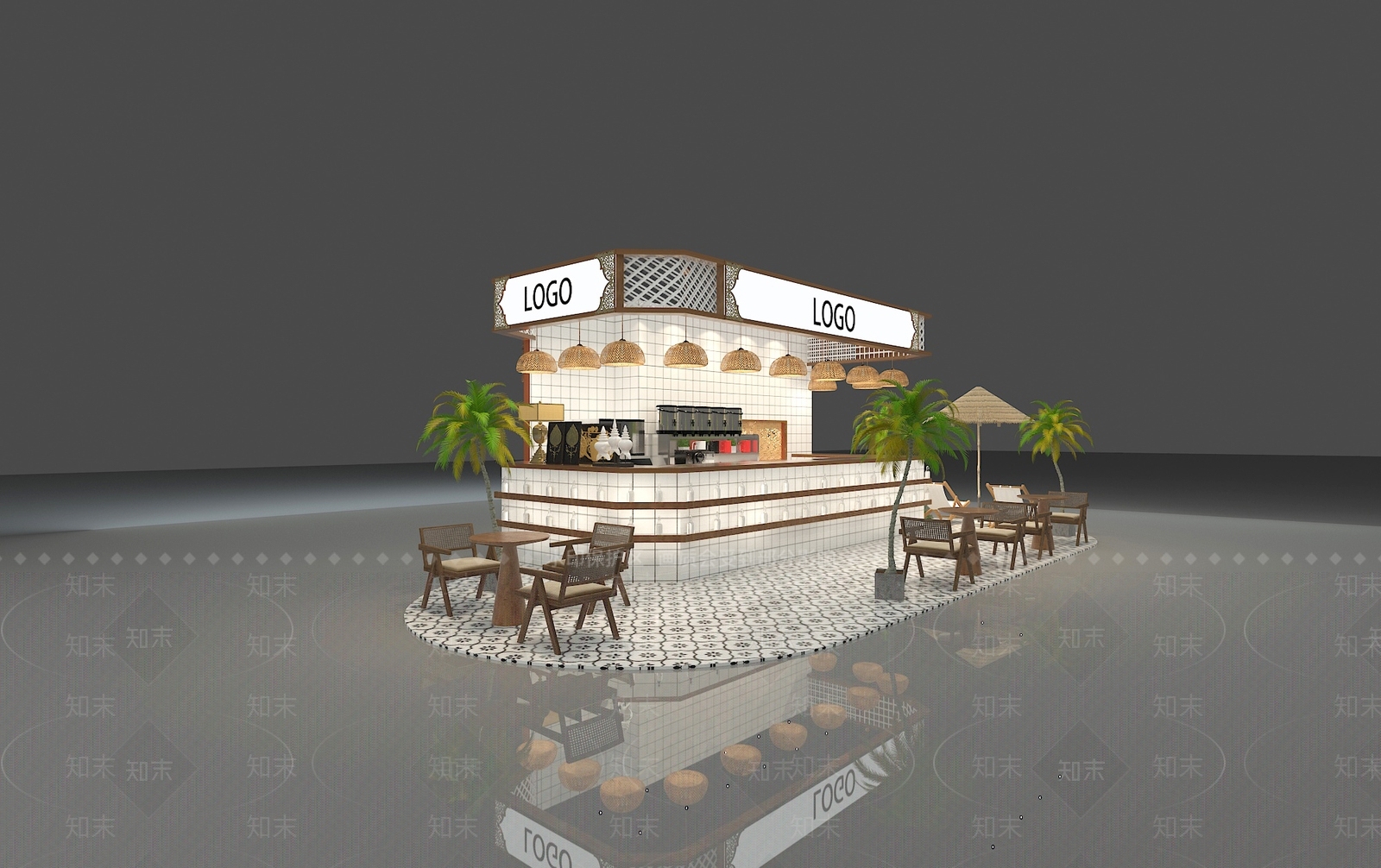 东南亚泰式奶茶店3D模型下载【ID:1133931781】