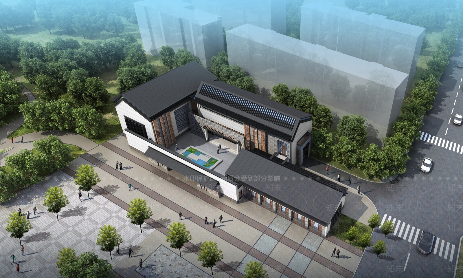 现代公园展览馆3D模型下载【ID:1133934999】