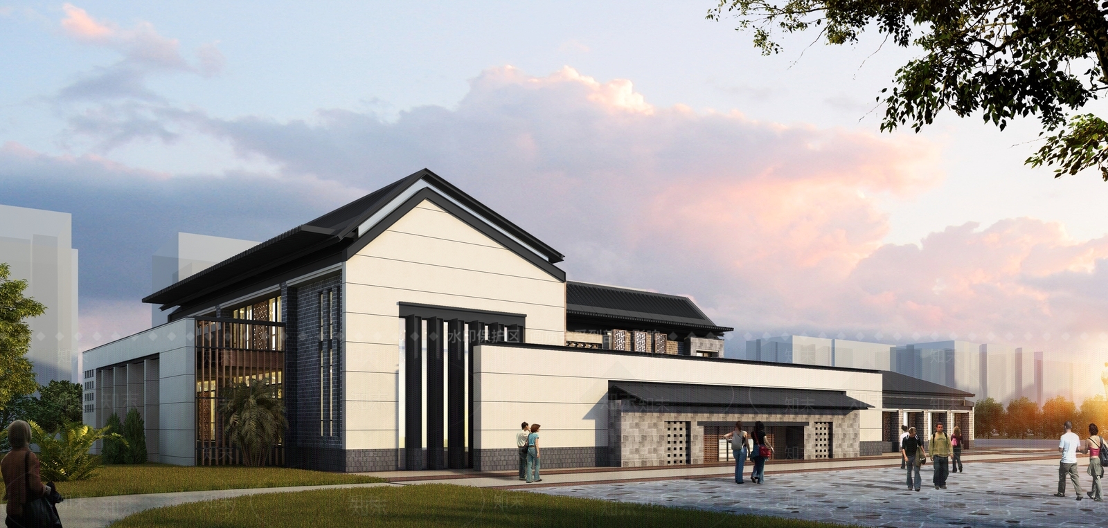 新中式公园展览馆3D模型下载【ID:1133936537】