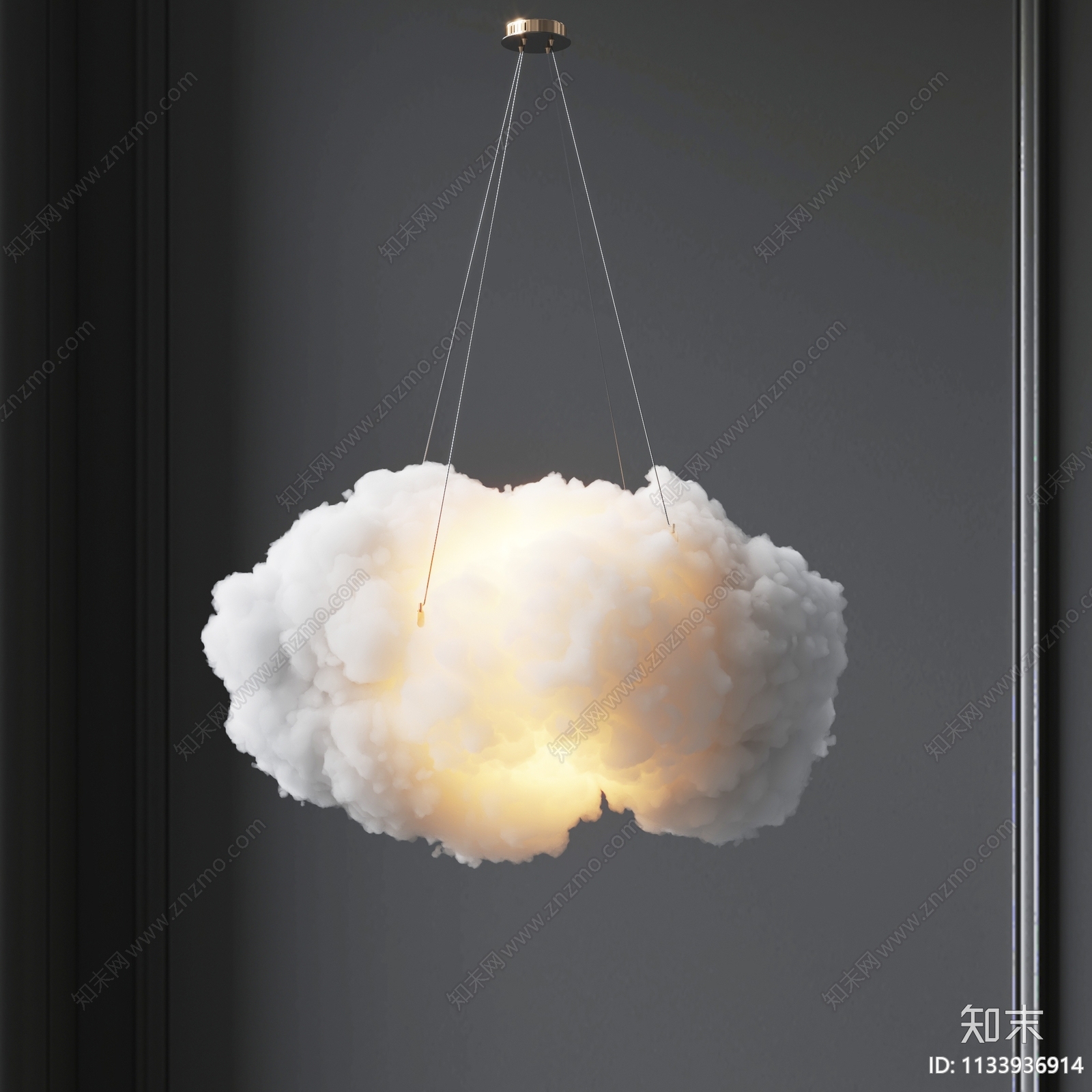 现代云吊灯3D模型下载【ID:1133936914】