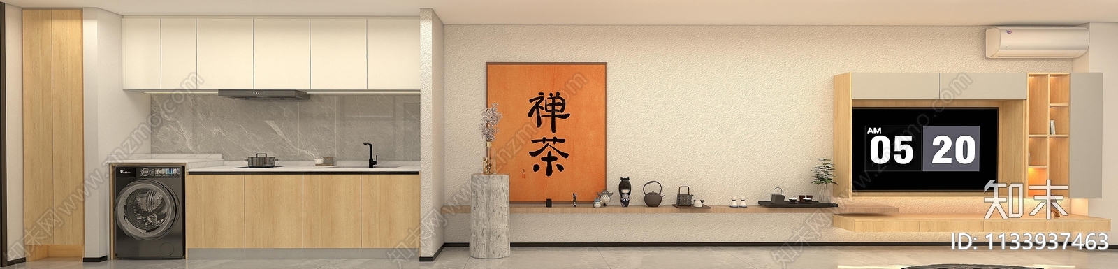 日风公寓效果图cad施工图下载【ID:1133937463】