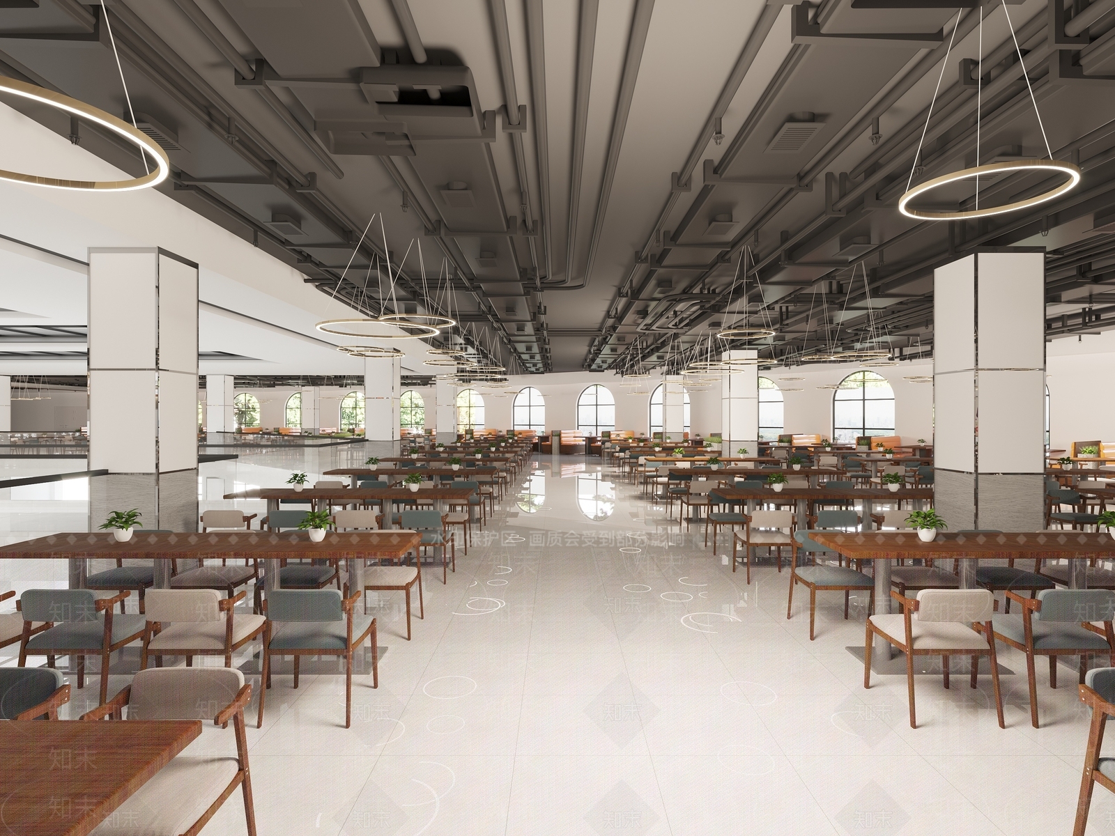 现代食堂3D模型下载【ID:1133937439】