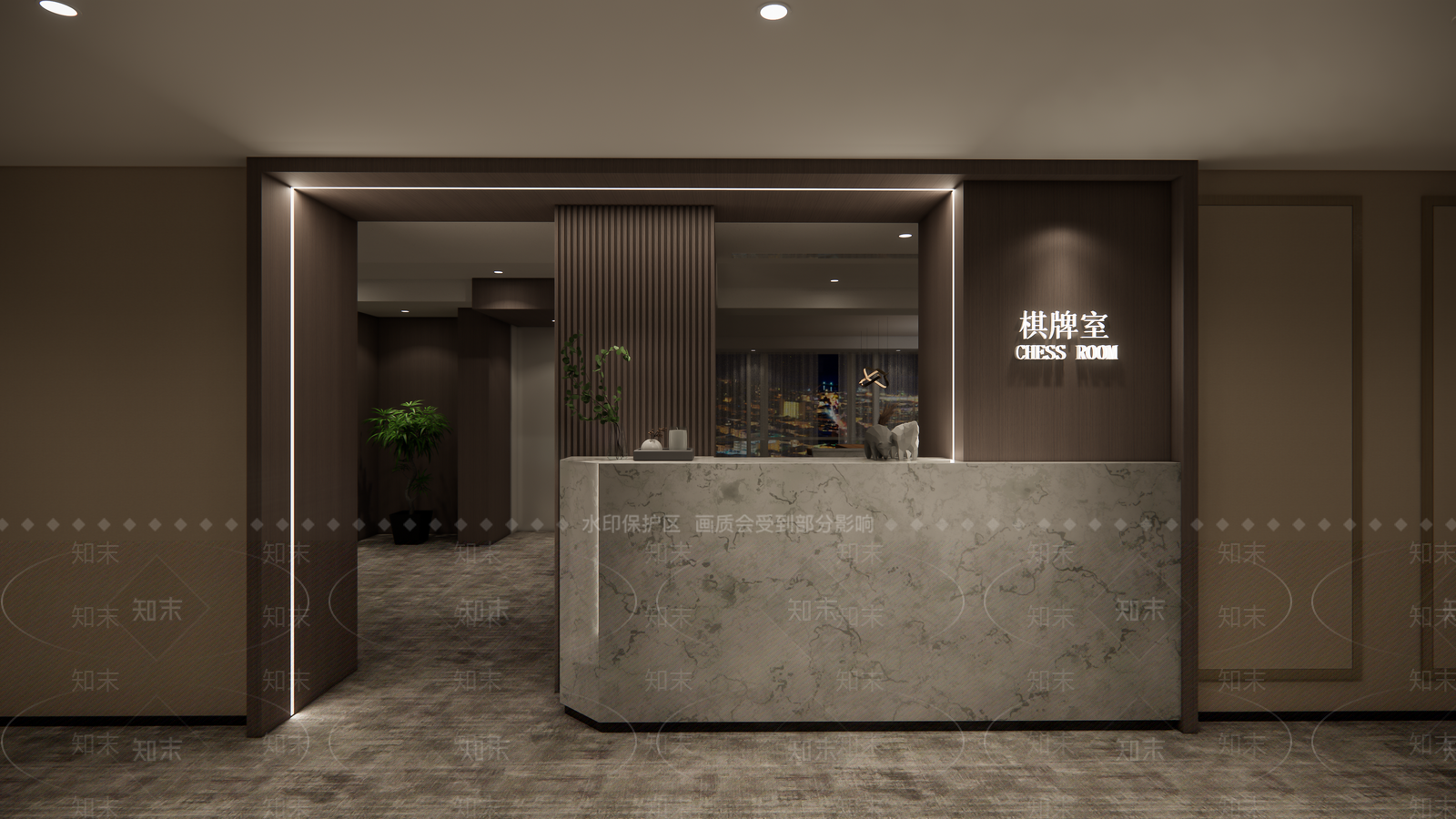 现代棋牌室SU模型下载【ID:1133938708】