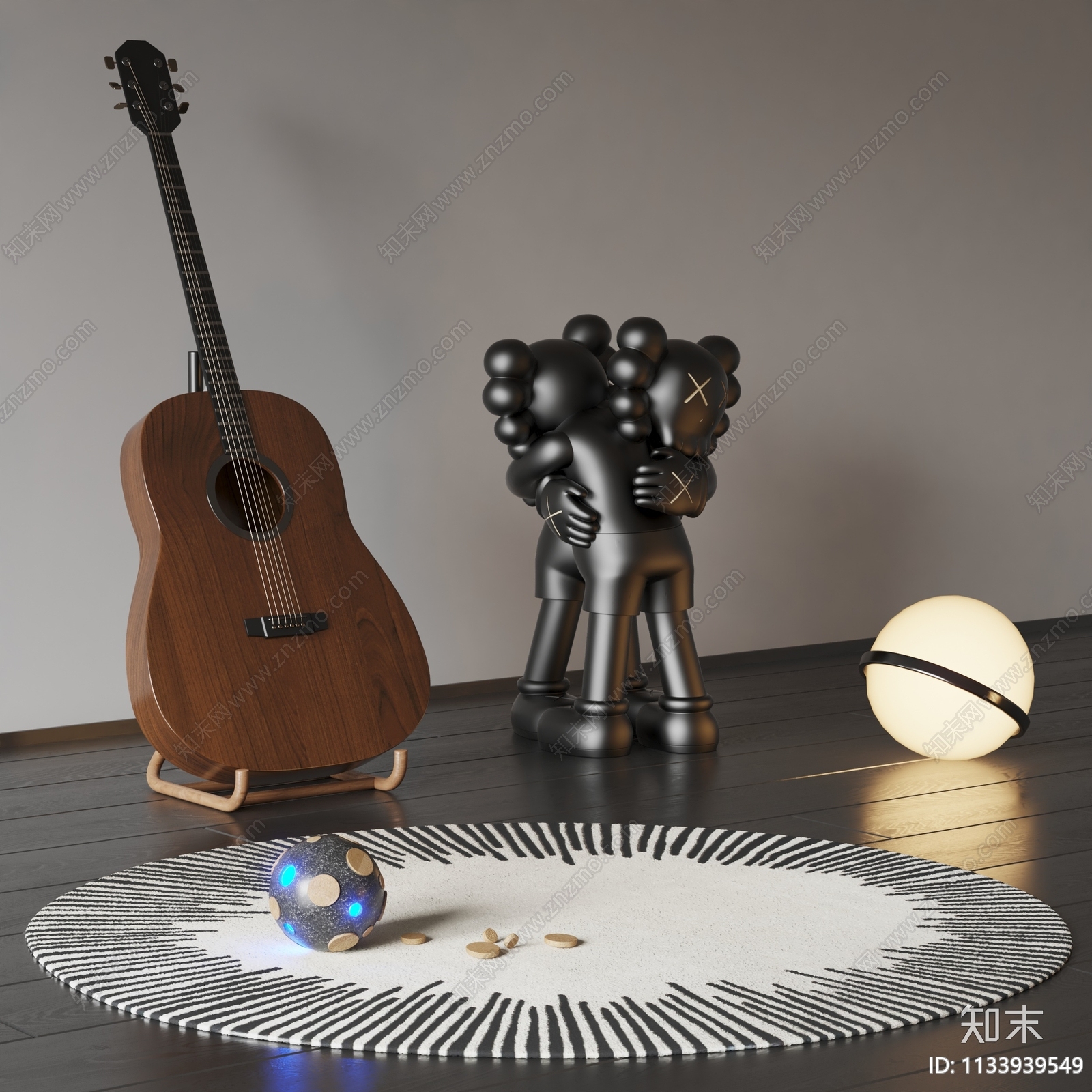 现代吉他3D模型下载【ID:1133939549】