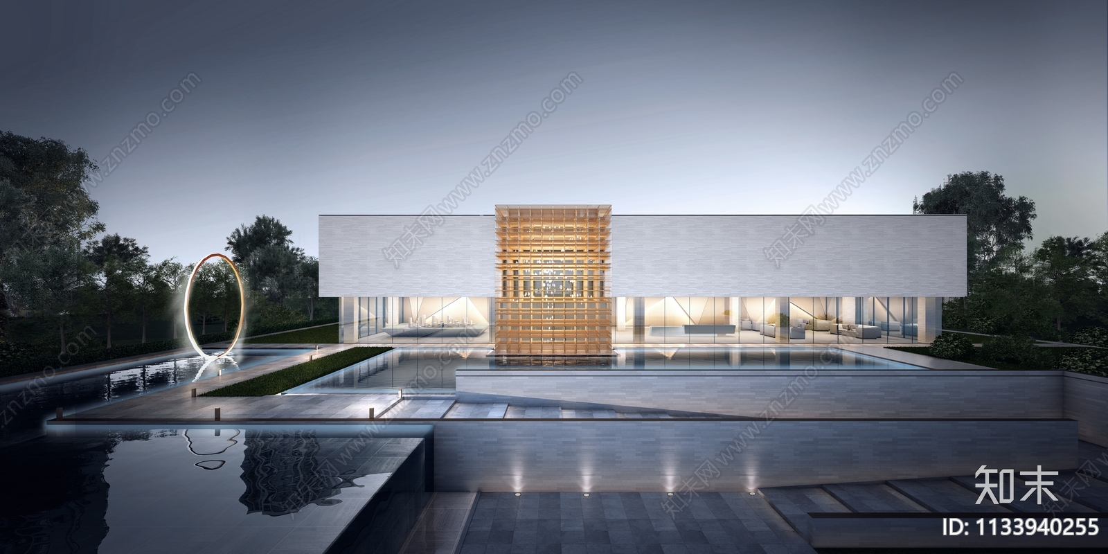 现代售楼处建筑SU模型精品下载_SketchUp模型_知末网