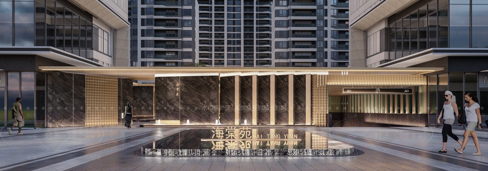 现代小区入口大门SU模型下载【ID:1133942429】