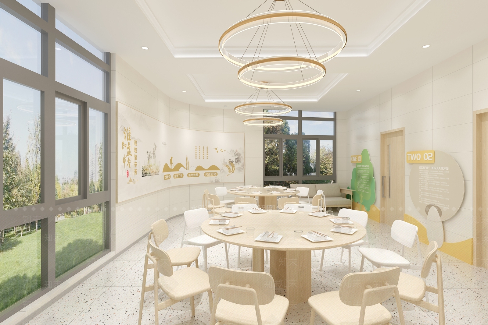 现代员工食堂3D模型下载【ID:1134163289】