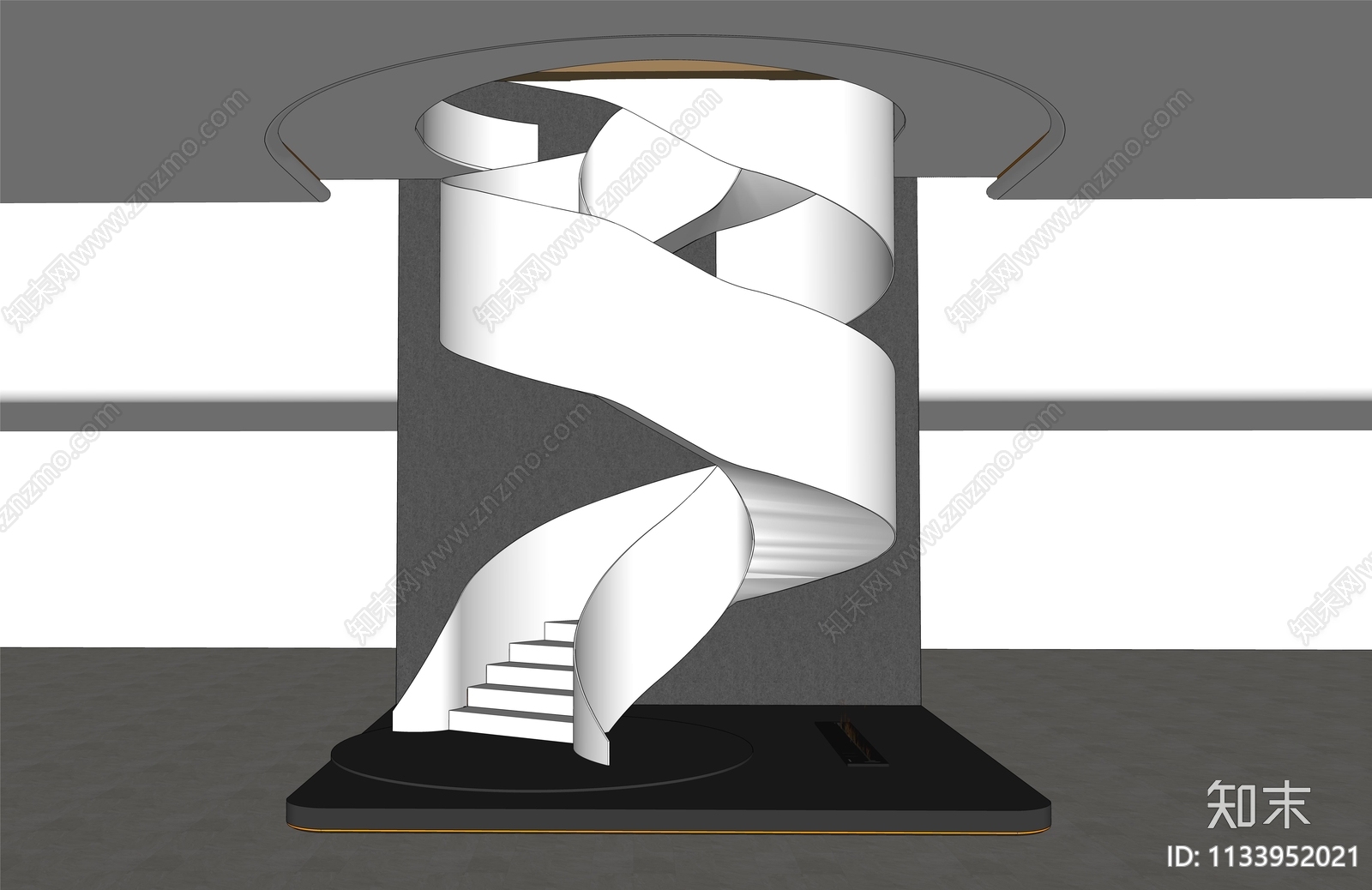 现代楼梯间SU模型下载【ID:1133952021】