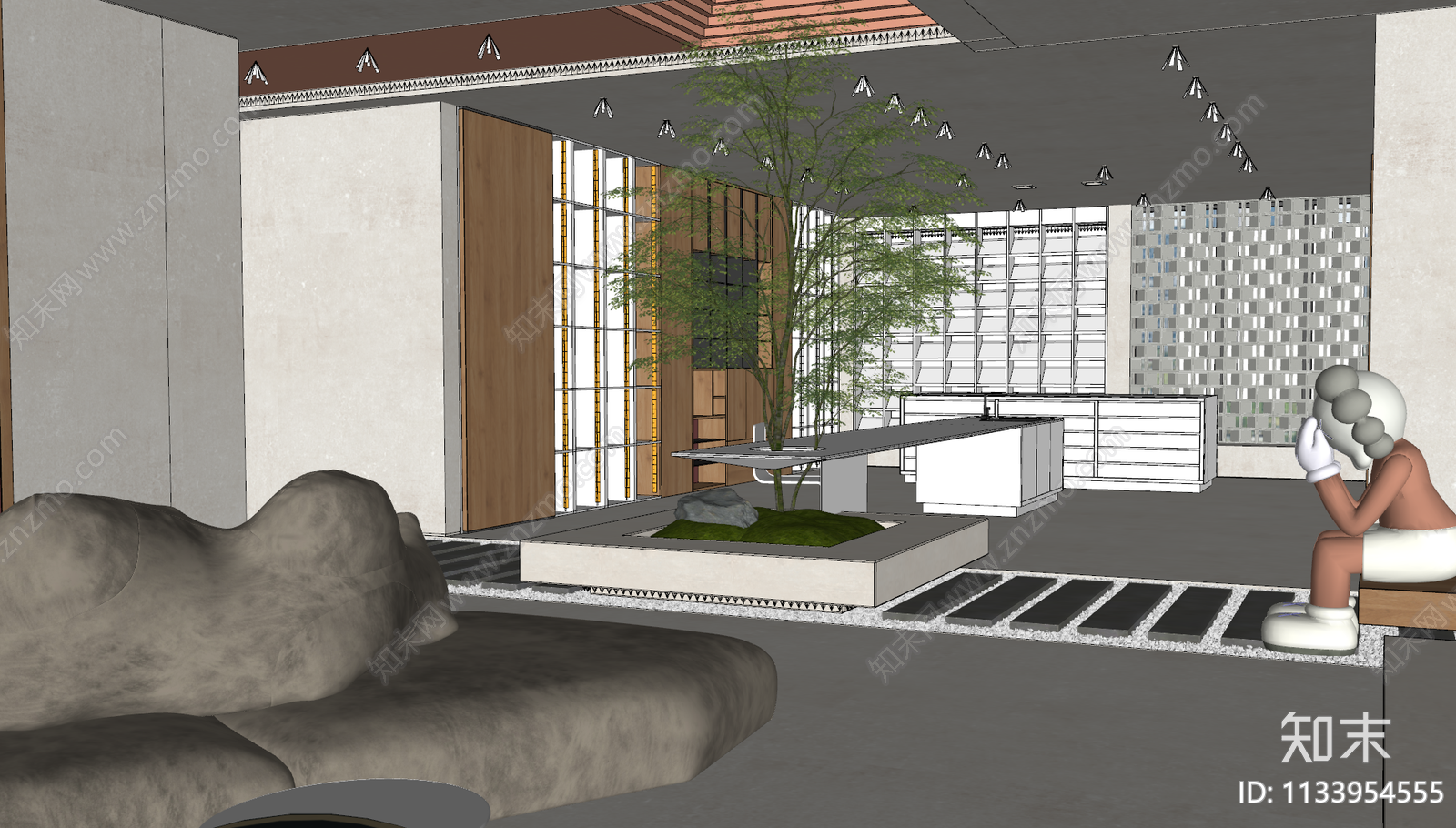 现代展厅空间SU模型下载【ID:1133954555】