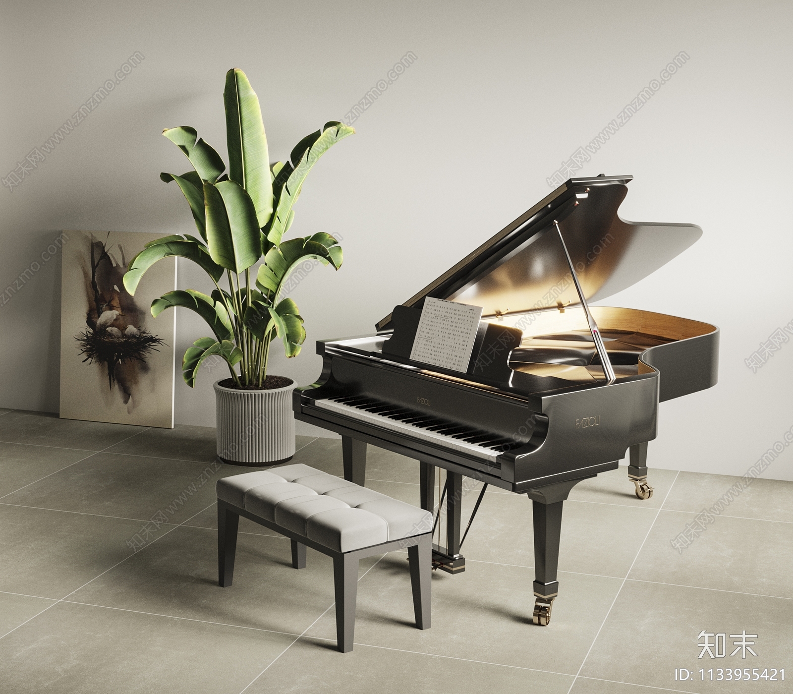 现代钢琴SU模型下载【ID:1133955421】