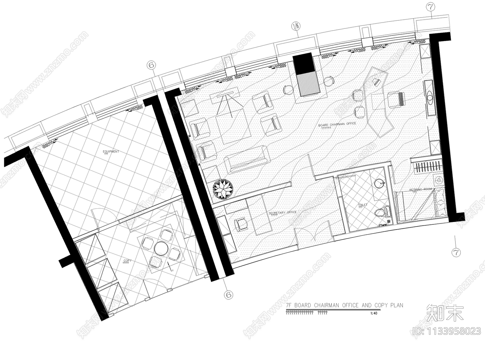 大厦办公室cad施工图下载【ID:1133958023】