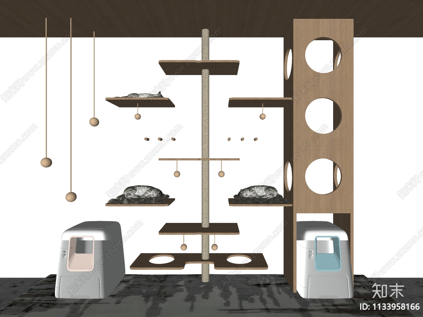 现代猫爬架SU模型下载【ID:1133958166】