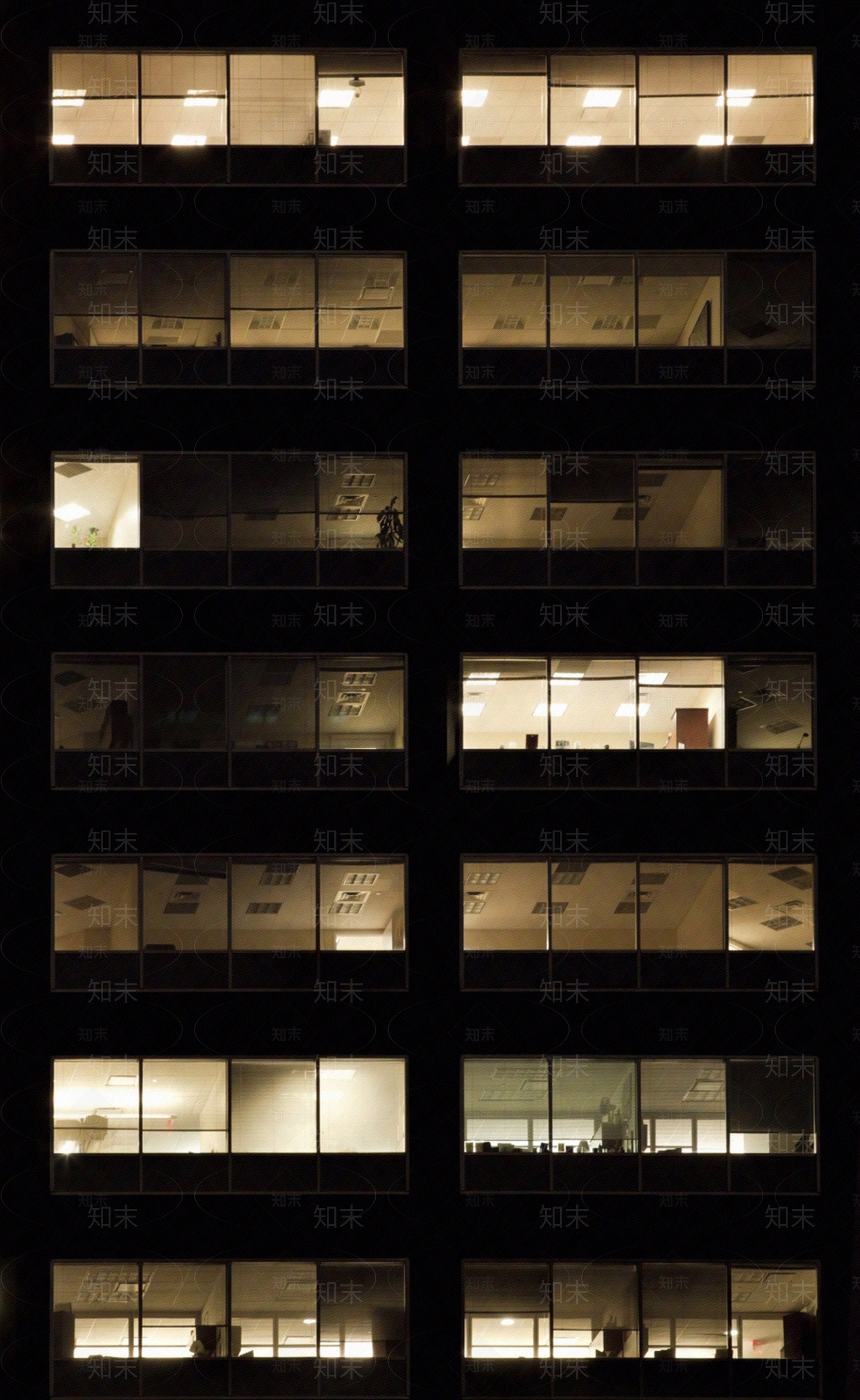 现代玻璃建筑夜景窗户贴图下载【ID:1133959617】