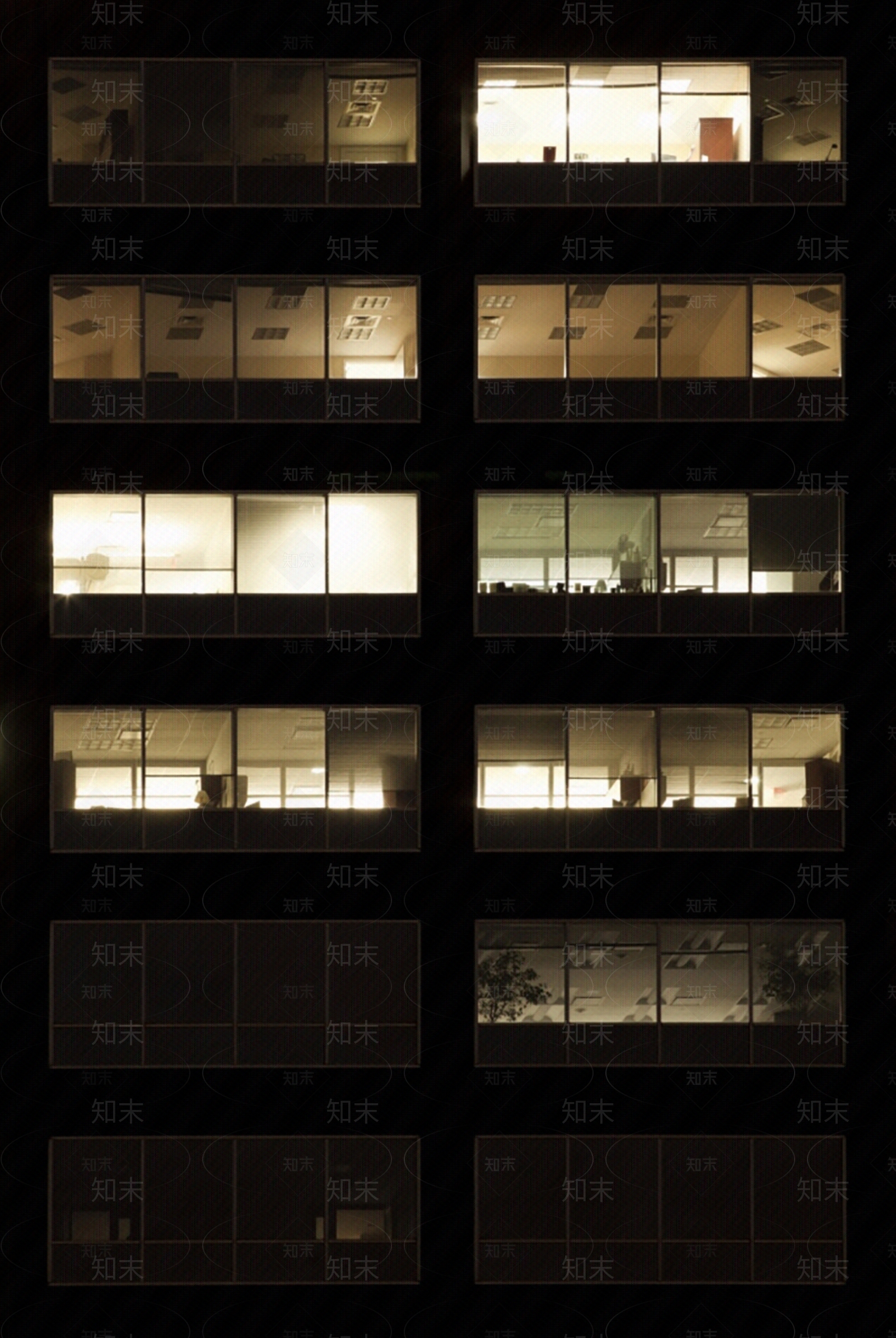 现代建筑外立面夜晚玻璃贴图下载【ID:1133959731】