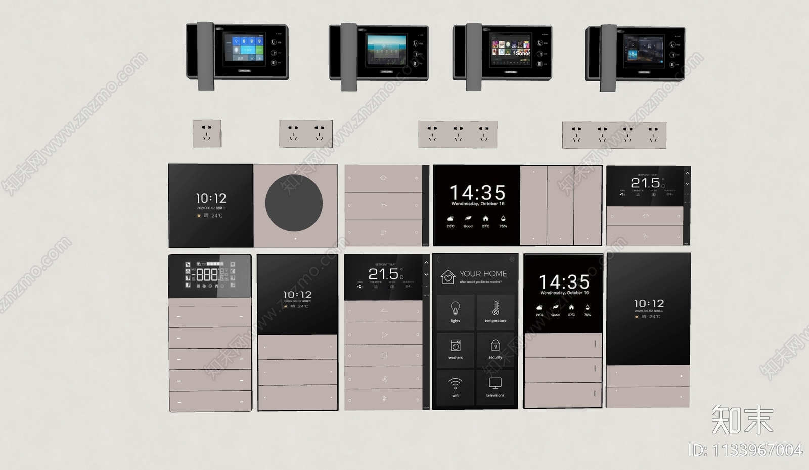 现代开关插座组合SU模型下载【ID:1133967004】