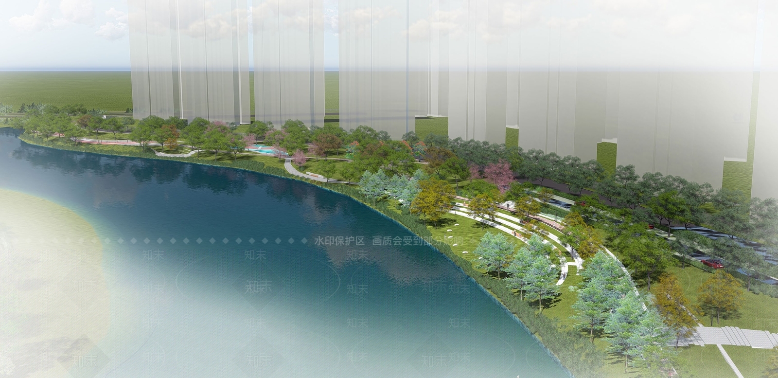 现代景观公园SU模型下载【ID:1133971903】